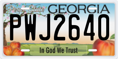 GA license plate PWJ2640