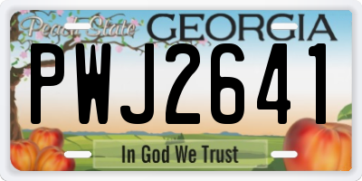 GA license plate PWJ2641