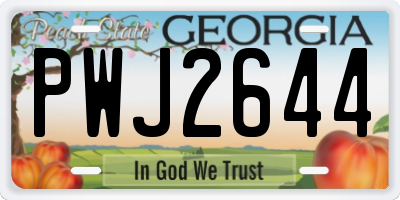 GA license plate PWJ2644