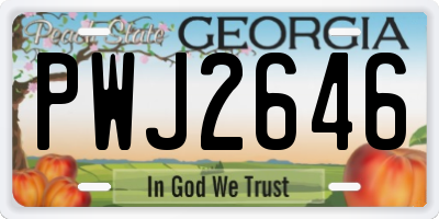 GA license plate PWJ2646