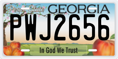 GA license plate PWJ2656