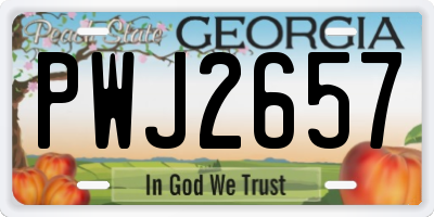 GA license plate PWJ2657