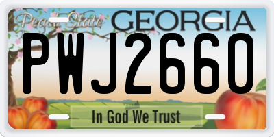 GA license plate PWJ2660