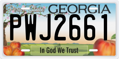 GA license plate PWJ2661