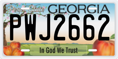 GA license plate PWJ2662