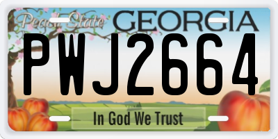 GA license plate PWJ2664