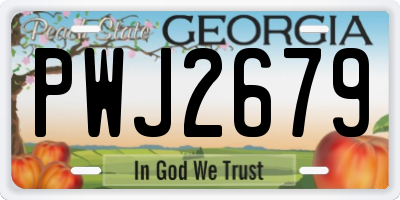 GA license plate PWJ2679