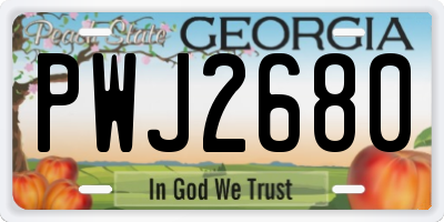 GA license plate PWJ2680