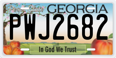 GA license plate PWJ2682