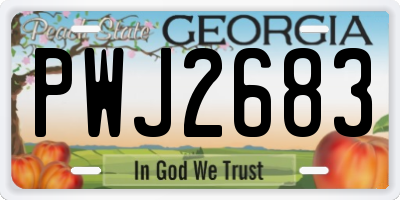 GA license plate PWJ2683