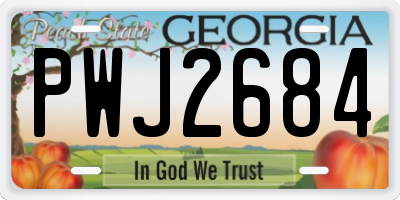 GA license plate PWJ2684
