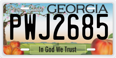 GA license plate PWJ2685