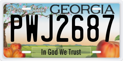 GA license plate PWJ2687