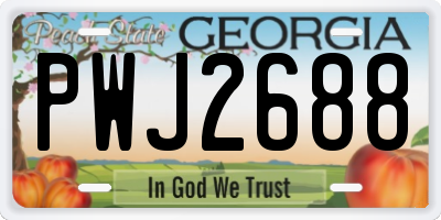 GA license plate PWJ2688