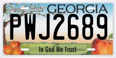 GA license plate PWJ2689