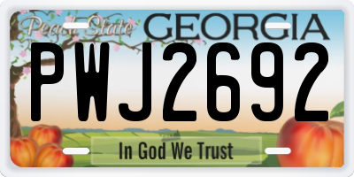 GA license plate PWJ2692