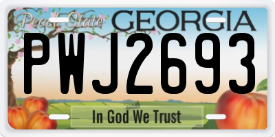 GA license plate PWJ2693