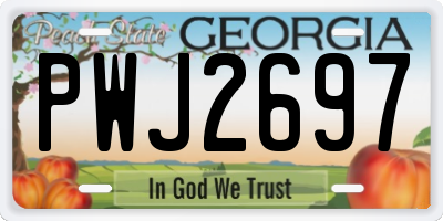 GA license plate PWJ2697