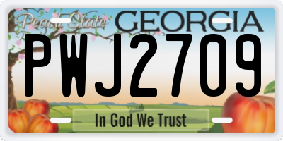 GA license plate PWJ2709