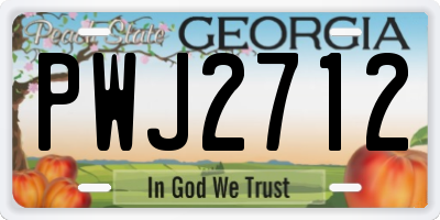 GA license plate PWJ2712
