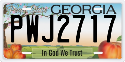 GA license plate PWJ2717