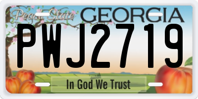 GA license plate PWJ2719