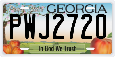 GA license plate PWJ2720