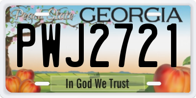 GA license plate PWJ2721