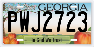 GA license plate PWJ2723