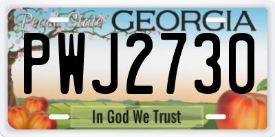 GA license plate PWJ2730