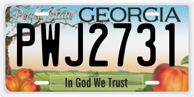 GA license plate PWJ2731