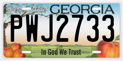 GA license plate PWJ2733