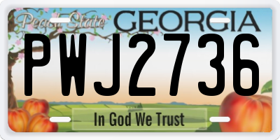 GA license plate PWJ2736