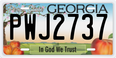 GA license plate PWJ2737