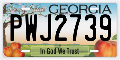 GA license plate PWJ2739