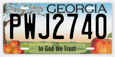 GA license plate PWJ2740