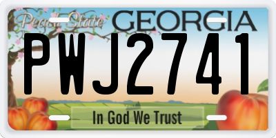 GA license plate PWJ2741