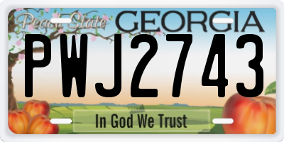 GA license plate PWJ2743