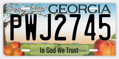 GA license plate PWJ2745