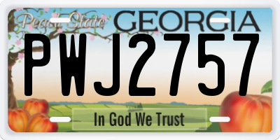 GA license plate PWJ2757