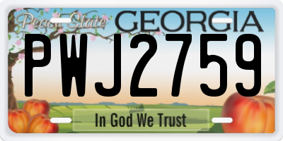GA license plate PWJ2759