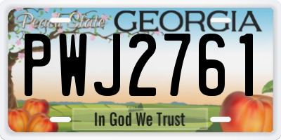 GA license plate PWJ2761
