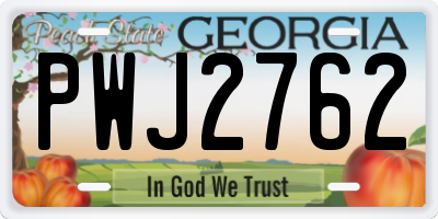 GA license plate PWJ2762