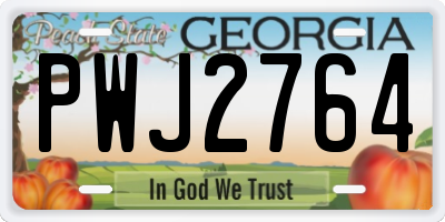 GA license plate PWJ2764