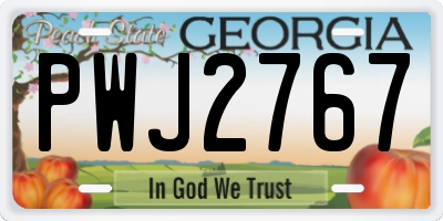 GA license plate PWJ2767