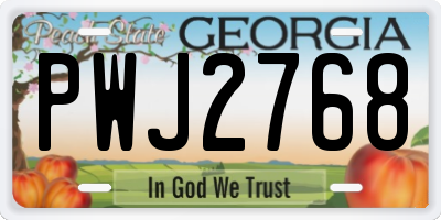 GA license plate PWJ2768