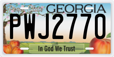 GA license plate PWJ2770