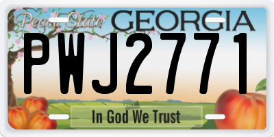 GA license plate PWJ2771