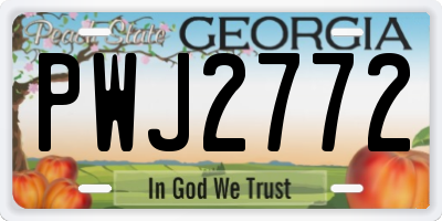 GA license plate PWJ2772