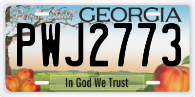 GA license plate PWJ2773